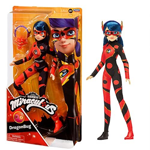 Bandai - Miraculous - Pop - Dragon Bug - Beweegbare speelpop 26 cm - pop van superheld - P50010