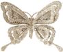 Cosy&Trendy Billiet - Vanlaere Kerstboomversiering Vlinder - 14 cm - champagne glitter - op clip - ornament
