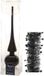 Decoris Kerstversiering glazen piek 26 cm - 2x sterren folieslingers 270 cm - zwart - set van 3x