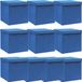vidaXL Opbergboxen met deksel 10 st 32x32x32 cm stof blauw