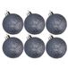Cosy&Trendy 6x stuks kunststof glitter kerstballen donkerblauw 8 cm