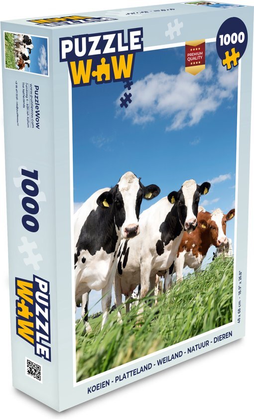 MuchoWow Puzzel Koeien - Platteland - Weiland - Natuur - Dieren - Legpuzzel - Puzzel 1000 stukjes volwassenen - Sinterklaas cadeautjes - Sinterklaas voor grote kinderen