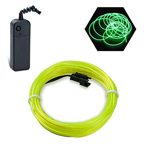 Podazz Flexibele neonverlichting draad lichtslang lichtsnoer EL kabel draad met 3 modi voor feestverlichting (groen, 16,5 ft)