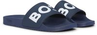 Hugo Boss heren BOSS slippers contrast logo blauw