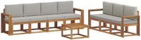 vidaXL Acacia Hout Bank Loungeset 7-zits Naturel en Lichtgrijs