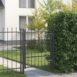 vidaXL - Hekpoort - ASTEN - 100 x 125 cm - Metaal - Zwart - Vergrendelbaar