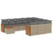 vidaXL Ensemble de jardin 11 pièces avec coussins en polyrotin beige