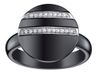 CERANITY Damesring sterling zilver 925 1,88 g keramiek zirkonia zwart/wit 1-12/0065-N