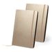 Merkloos Luxe pocket schrift harde kaft - 2x - 21 x 15 cm - kleur goud - 80 blanco pagina - notitieboekje/opschrijfboekje