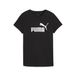 PUMA ESS METALLIC No. 1 Logo T-shirt voor dames XS, Black Metallic Silver
