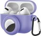 Goodies and Living Siliconen beschermhoesje - geschikt voor AirPods Pro en AirTag - 2 in 1 - Violet