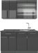 Vicco Fame-Line Cuisine pour une personne – 140 cm, WB Anthracite Anthracite Laqué brillant