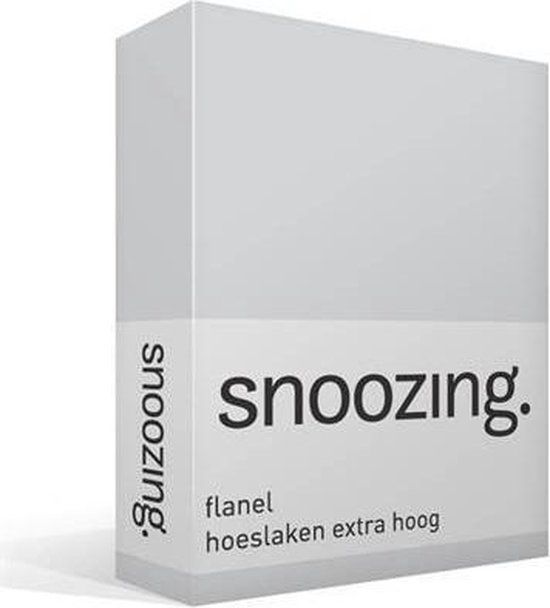 Snoozing Flanel Hoeslaken - Extra Hoog - Lits-jumeaux 180x220cm - Grijs