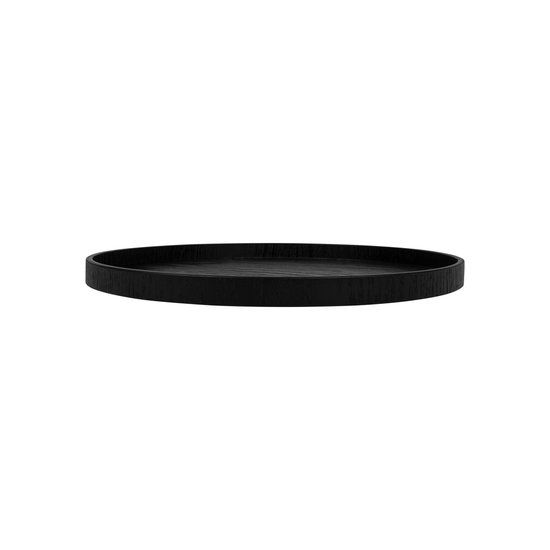 QUVIO Houten dienblad rond - Diameter 30 cm - Zwart