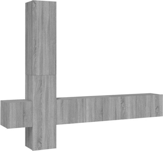 vidaXL 5-delige Tv-meubelset bewerkt hout grijs sonoma eikenkleurig