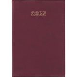 Grafoplas Kalender 2025, dag vanaf pagina, 24 x 16,5 cm, bordeaux, Spaans, gevoerde omslag, FSC-gecertificeerd, 80 g, inclusief leessteen, planning en kalender voor 3 jaar