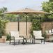 VidaXL Parasol met led's en stalen paal 288x288x225 cm bruin