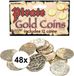 Merkloos Gouden piraten schat carnaval munten - 48x stuks - Verkleed accessoires - Piraat volwassenen/kinderen - Plastic