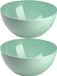Plasticforte Plat de service/saladier - 2x - D23 x H10 cm - plastique - vert menthe
