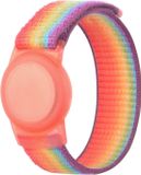 By Qubix - AirTag nylon loop bandje - S/M - Regenboog
