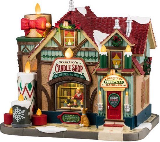 Lemax - Kristin's Candle Shop - Verlicht gebouw - Werkt op batterijen