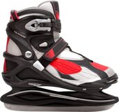 Nijdam IJshockeyschaats Pro-Line - Semi-Softboot - Zwart/Grijs/Rood - 40
