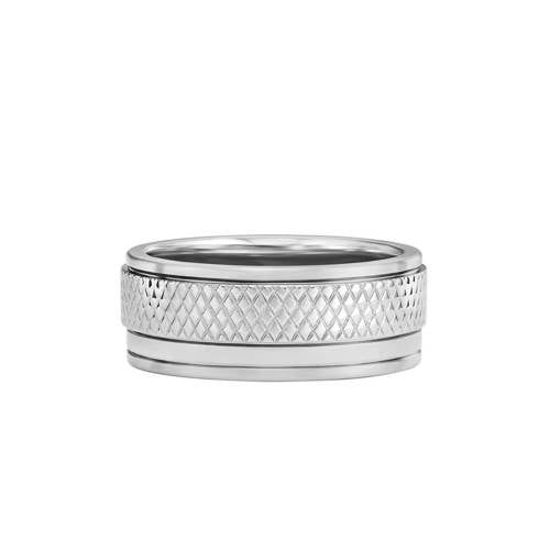 FOSSIL MACHINE KNURLED JF04768040 - 60 MM - STAINLESS STEEL RING