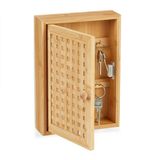 Merkloos Relaxdays sleutelkastje - bamboe - 8 haken - 27 x 19 x 7,5 cm - voor muur - natuur