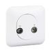 Schneider Electric Ovalis TV/FM-stopcontact - 1 ingang - schroefbevestiging met witte plaat - S260451