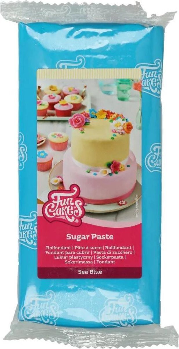 FunCakes Rolfondant Sea Blue: Makkelijk in gebruik, Glad, Flexibel, Zacht en Plooibaar, Perfect voor Cake Decorating, Halal, Kosher en Glutenvrij. 1 kg