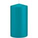 Trend Candles Bougie cylindrique/bougie tronc - turquoise - 8 x 15 cm - 69 heures de combustion - bougies pour l'hôtellerie