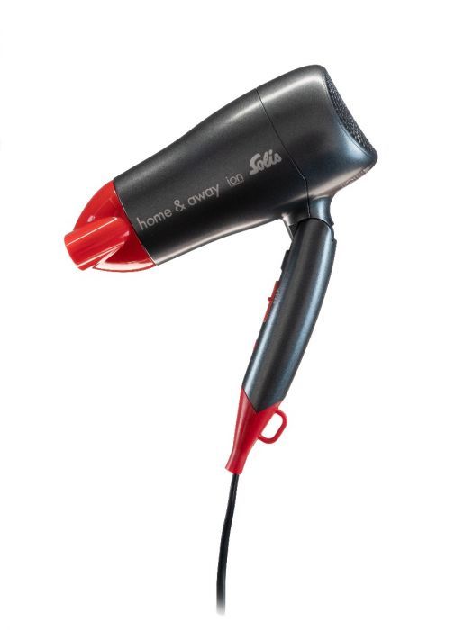 Solis Home & Away 1800W Hair Dryer - Black/Red - Travel-Friendly