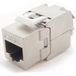 1aTTack.de Keystone Cat.6a 180° gereedschapsvrije IDC-aansluitklem naar RJ45-aansluiting AWG 23 tot AWG 26 afgeschermd brons vernikkeld zinklegering compatibel met Cat5 Cat6 Cat7 Cat8 zilver 1 stuk