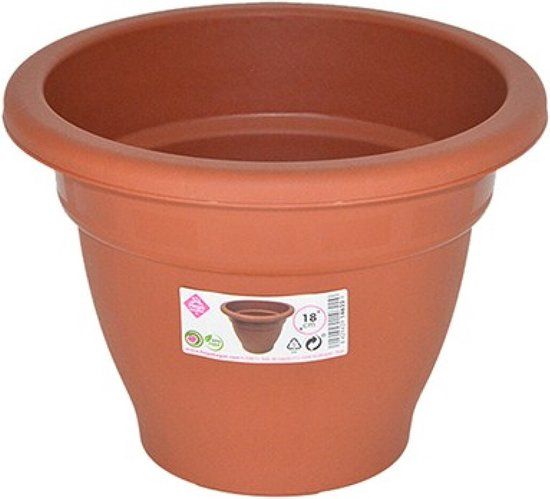 Hega Hogar Plantenpot/bloempot - terra cotta - 18 cm - kunststof