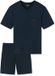 Schiesser Heren Shortama Comfort Essentials Korte Mouw Katoen Nachtblauw
