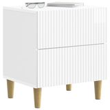 vidaXL Nachtkastje Hoogglans Wit 43 x 34,5 x 48 cm Bewerkt hout