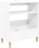 vidaXL - Platen - speler - standaard - Wit - 71 - x - 39,5 - x - 83 - cm - Bewerkt - hout