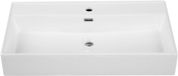 Saniclass Legend lavabo - 61x47x12cm - avec trop-plein - 1 vasque - 1 trou de robinetterie - céramique - blanc brillant