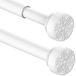 Tringle de douche tringle à rideau sans perçage - 185 à 250 cm - Blanc - Ø 25 mm