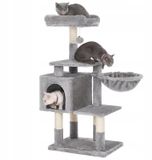 Merkloos / Sans marque Merkloos Kattenkrabpaal met Mand, Grot & Platform - 110cm Hoog