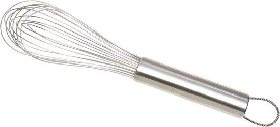KitchenCraft Ballongarde - Roestvrijstalen Handmixer 30 Centimeter Zilver