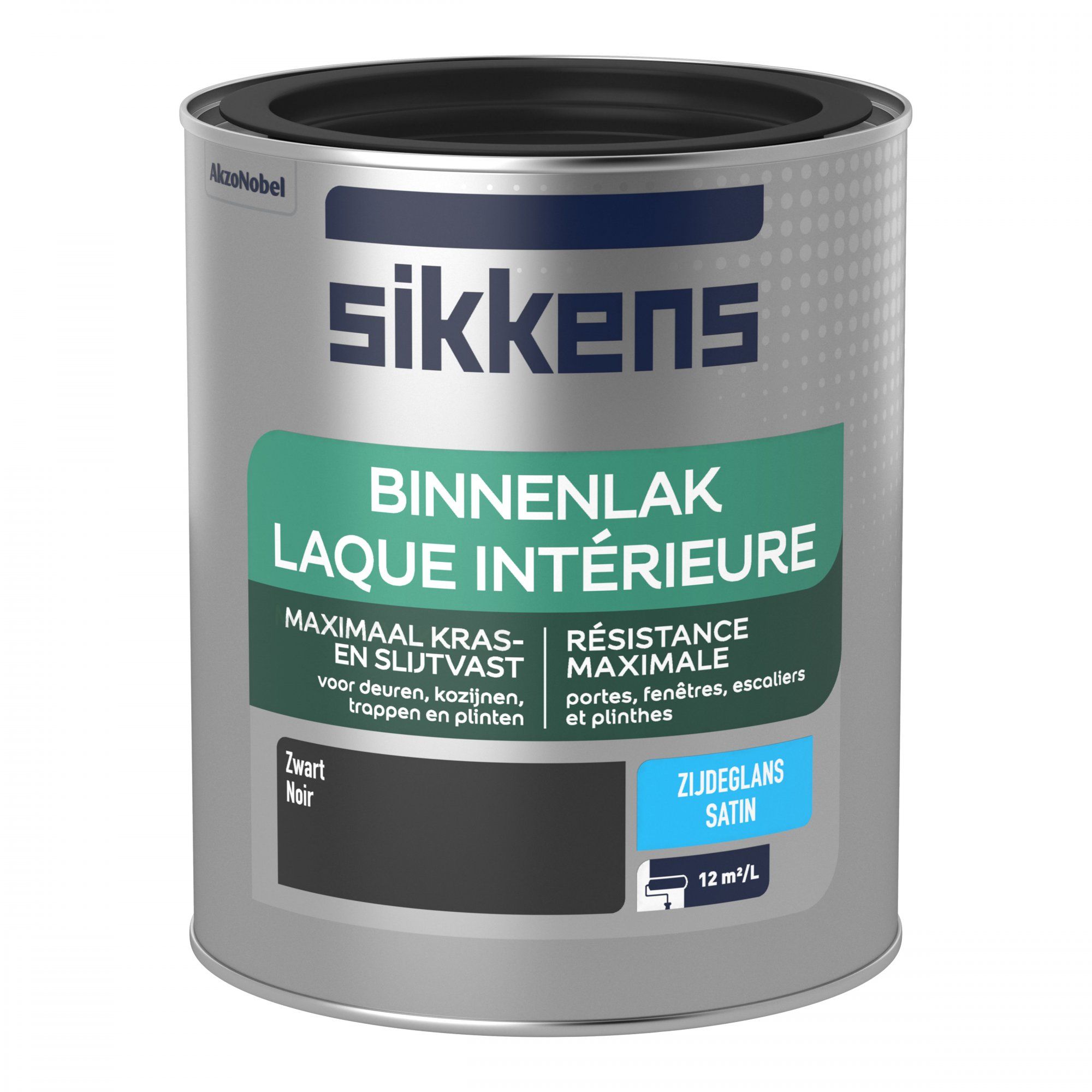 Sikkens 5553816 Zinnenlak Zijdeglans - Zwart - 750ml - 8711113175807