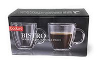 Bodum Bistro Set van 2 dubbelwandige glazen met oor, 0.15 l