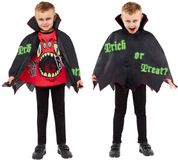 amscan Riethmüller Europe GmbH 2in1 Trick or Treat Cape voor Kinderen - Zwart/Rood