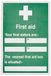 Stewart Superior Eerste Hulp Teken 200mm x 300mm Zelfklevend Vinyl Ref KS008SAV
