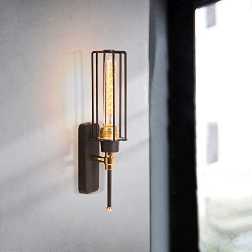 Homemania Wandlamp Single II - Zwart - Metaal - 10 x 10 x 36 cm - E27
