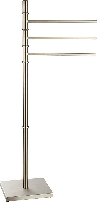 MSV Handdoekenrek Badkamer - Zilver - Chroom Metaal - 3 Handdoeken - Vrijstaand