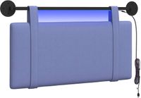 vidaXL Hangend hoofdbord Jeans Blauw Stof