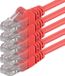 1aTTack.de 1m - rood - 5 stuks - (VERPAKKING) - CAT.6 CAT6 Ethernet LAN-netwerkkabel 1000 Mbit/s patchkabel