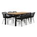 LUX outdoor living Manchester Manchester Natural/Napels dining tuinset | 6 personen | polywood + wicker | 205cm